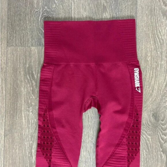Gymshark Seamless Energy High Waisted Leggings Beet Red Full Length Size XS - Picture 8 of 16